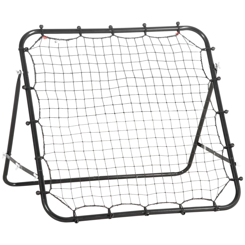 HOMCOM Volleyball Rebounder Net Football Training Aid Kickback Target Play Black
