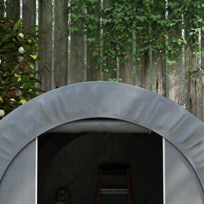 Outsunny Galvanized Metal 6' x 8' Outdoor Storage Tent, Heavy Duty and Waterproof Portable Shed, for Bike, Motorcycle, Tools