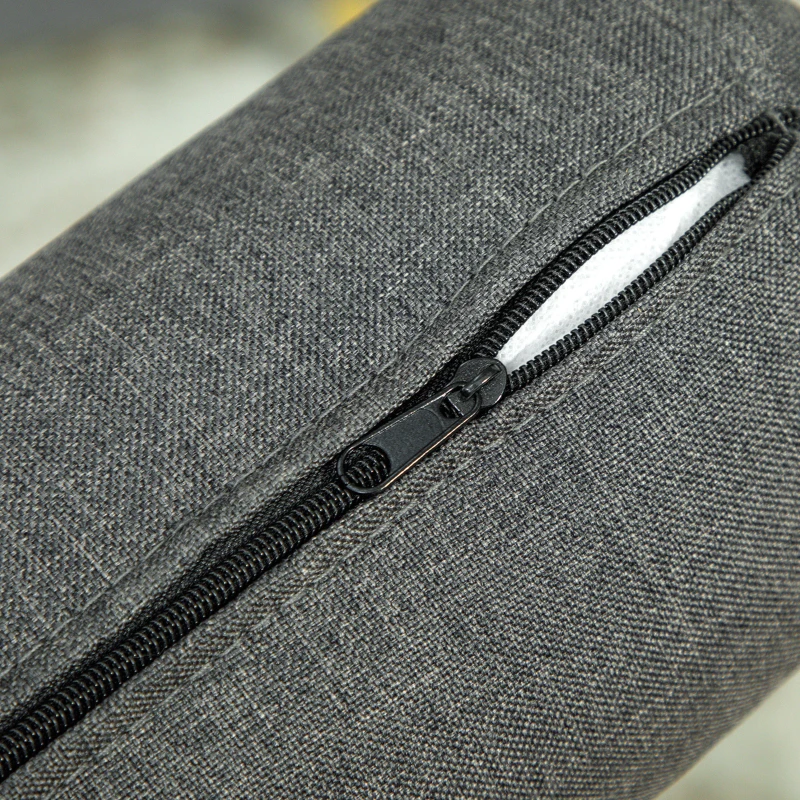 HOMCOM 56" Loveseat Sofa for Bedroom Upholstered 2 Seater Couch with Back Cushions and Pillows, Dark Grey