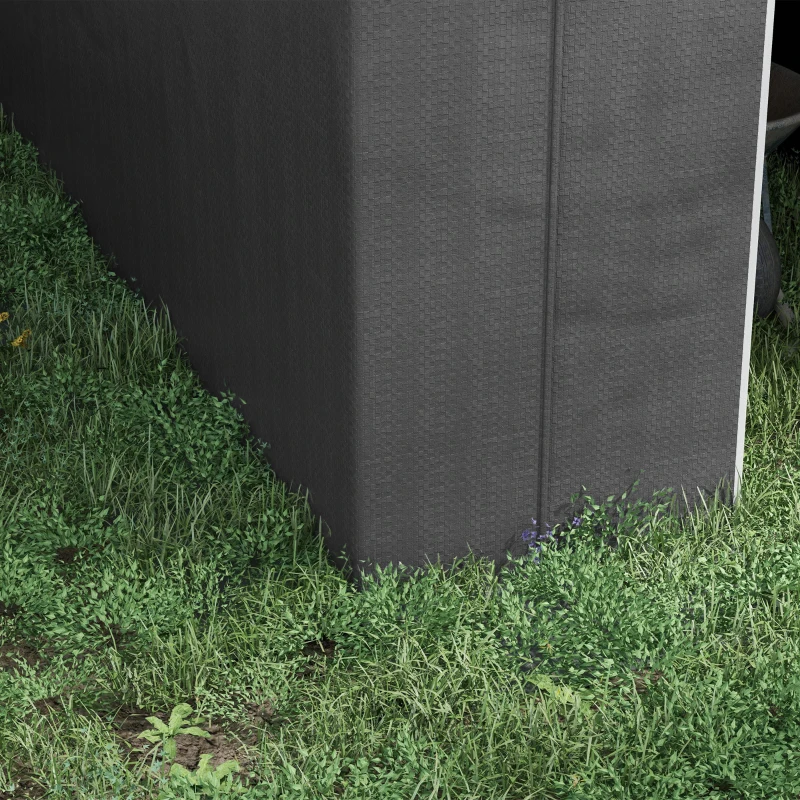 Outsunny 6' x 8' Outdoor Storage Shed, Heavy Duty Galvanized Steel Portable Shed for Bike, Motorcycle, Garden Tools, Dark Grey