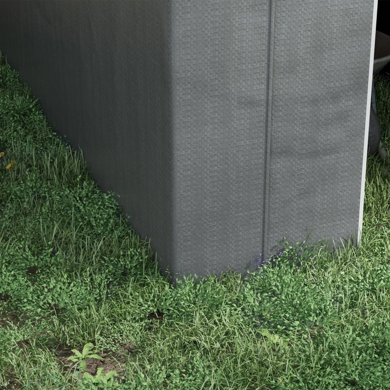 Outsunny Galvanized Metal 6' x 8' Outdoor Storage Tent, Heavy Duty and Waterproof Portable Shed, for Bike, Motorcycle, Tools