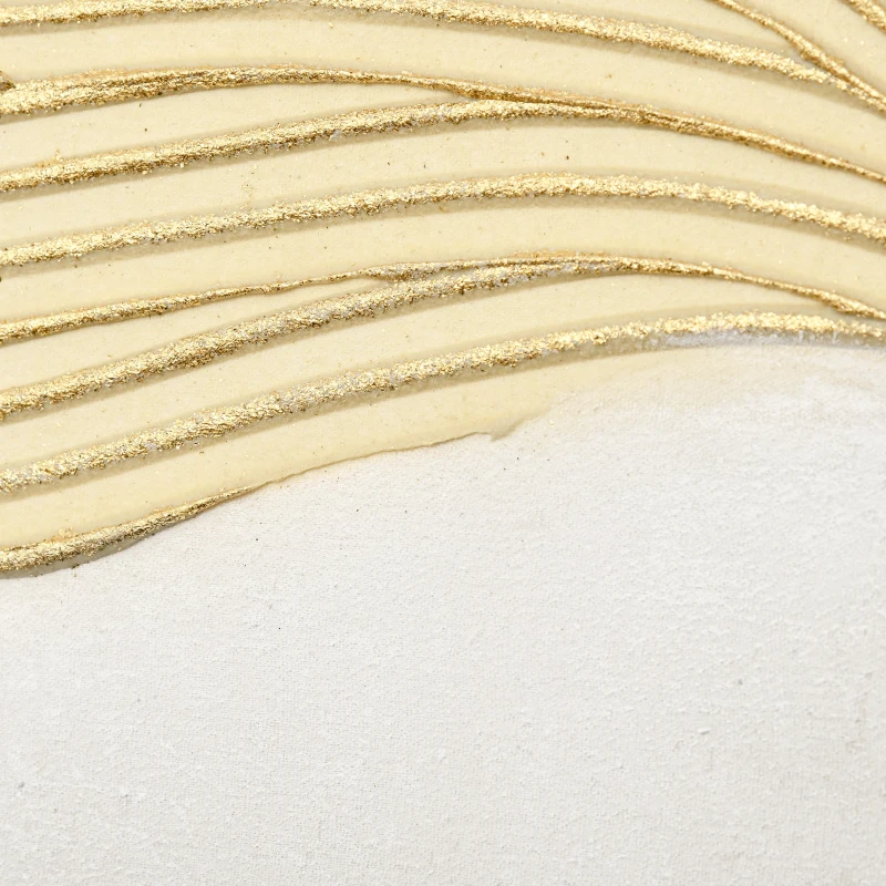 HOMCOM Hand-Painted Canvas Wall Art for Living Room Bedroom, Painting Gold Ginkgo Leaves, 39.25" x 31.5"