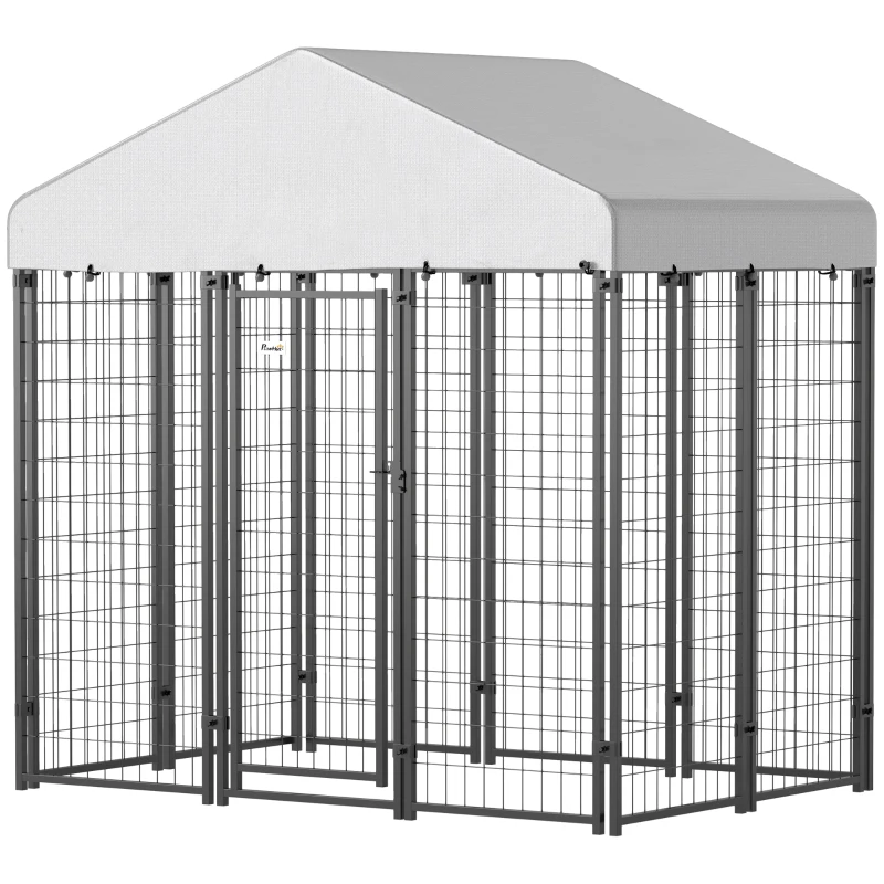 PawHut Outdoor Dog Kennel with Waterproof UV-Resistant Cover, 6 x 4 x 6 ft