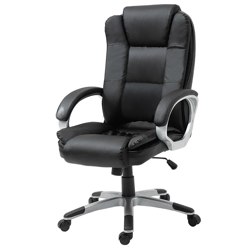 Vinsetto High Back Executive Office Chair Adjustable Desk Seat Swivel PU Leather Computer Chair with Padded Armrests