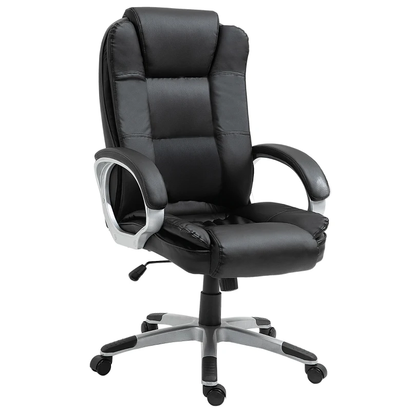 Vinsetto High Back Executive Office Chair Adjustable Desk Seat Swivel PU Leather Computer Chair with Padded Armrests