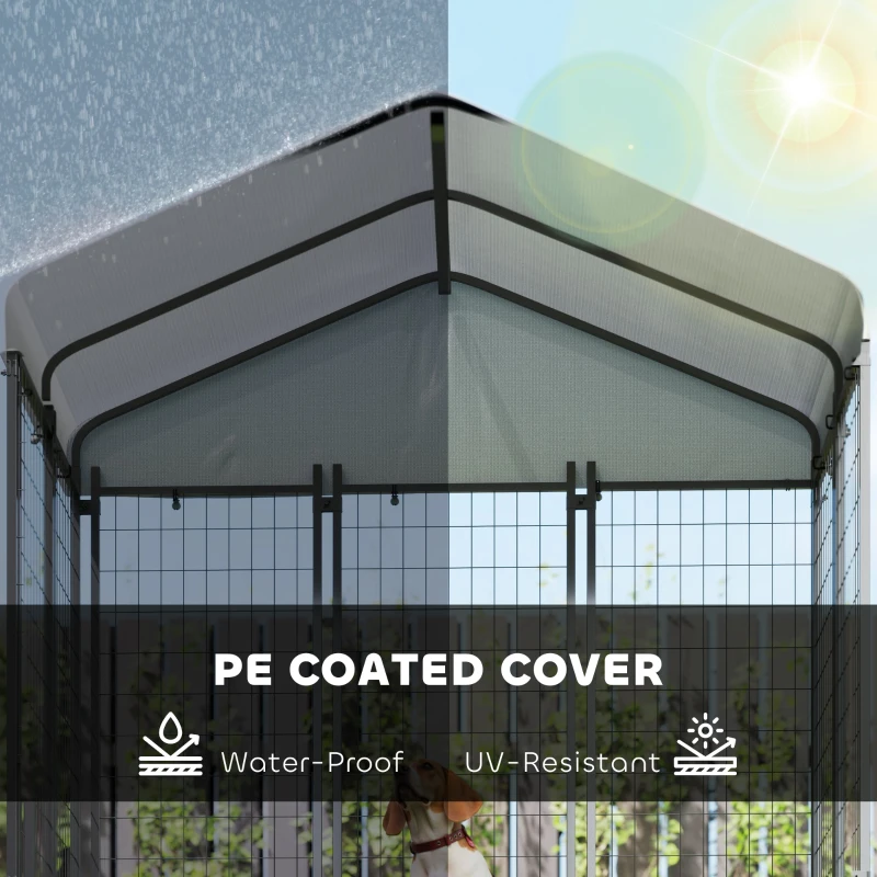 PawHut Outdoor Dog Kennel with Waterproof UV-Resistant Cover, 6 x 4 x 6 ft
