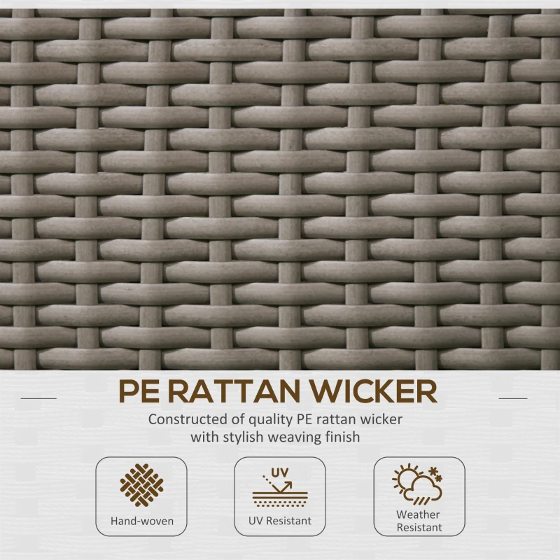 Outsunny Raised Garden Bed with Lattice Trellis, Rattan Outdoor Planter with Storage for Garden, Patio, Balcony, Grey