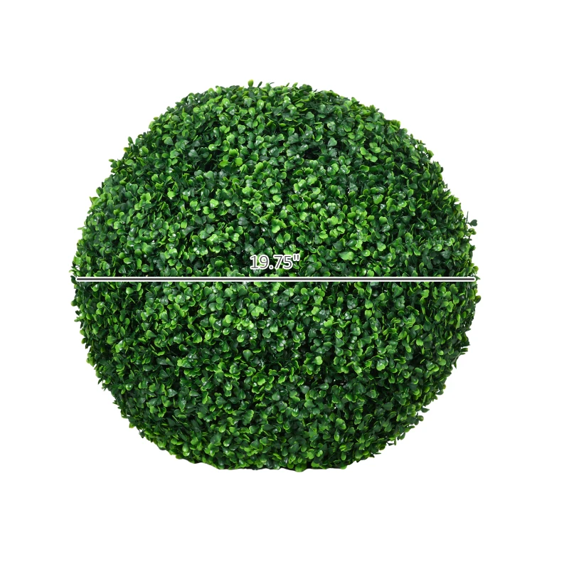 HOMCOM 2 Pack Artificial Tree Boxwood Topiary Balls, 19.75 Inch