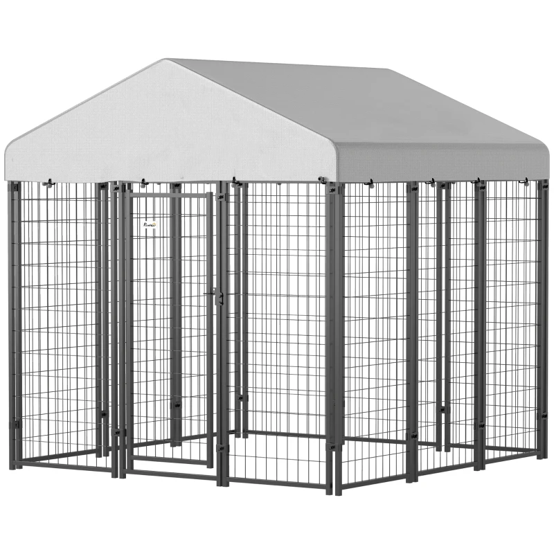 PawHut Outdoor Dog Kennel with Waterproof UV-Resistant Cover, 6 x 6 x 6 ft