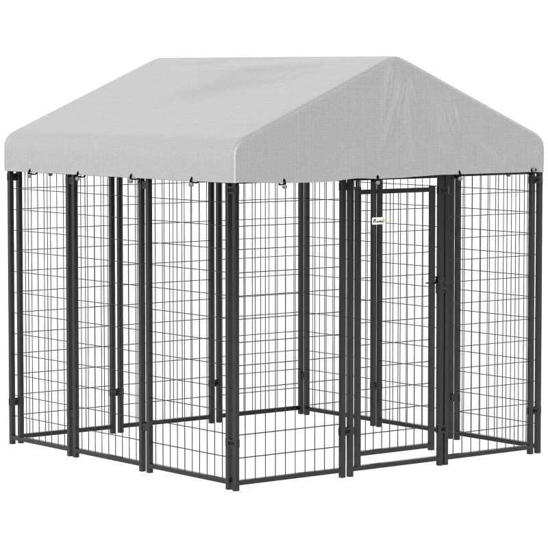 PawHut Outdoor Dog Kennel with Waterproof UV-Resistant Cover, 6 x 6 x 6 ft
