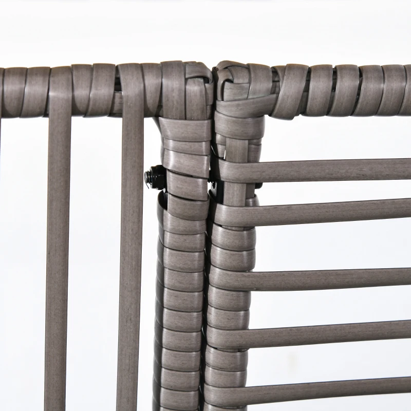 Outsunny Raised Garden Bed with Lattice Trellis, Rattan Outdoor Planter with Storage for Garden, Patio, Balcony, Grey