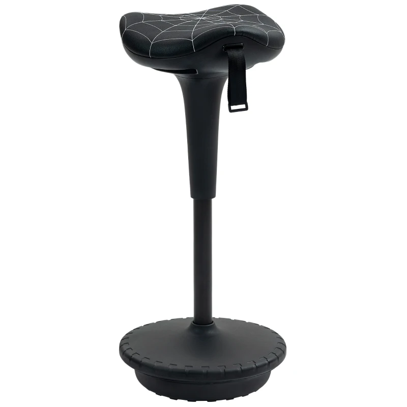 Vinsetto Backless Wobble Stool Chair, Standing Desk Chair, Adjustable Learning Stool for Office Desks, with Rocking Motion, Black