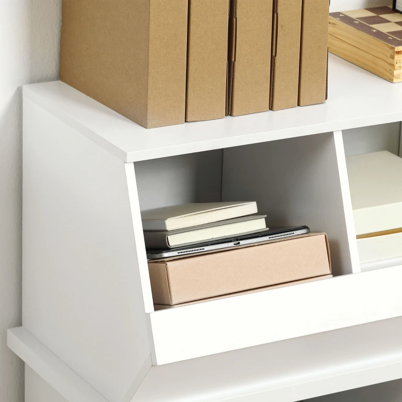 HOMCOM Small Bookcase, 3 Cube Storage Organizer, Multipurpose Display Cabinet with 3 Compartments, White