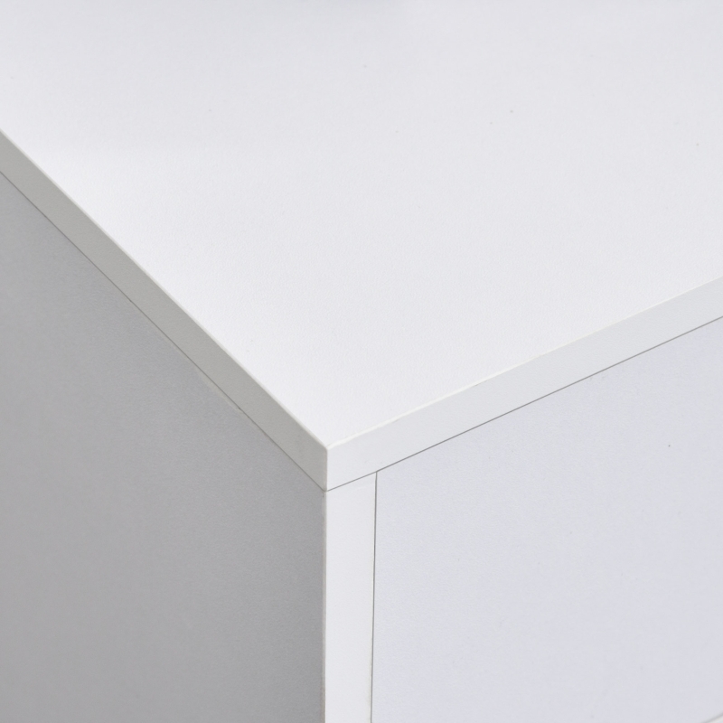 HOMCOM 5 Drawer Home Office Storage Cabinet, Mobile Printer Stand with Nordic Minimalist Modern Style & Wheels, White