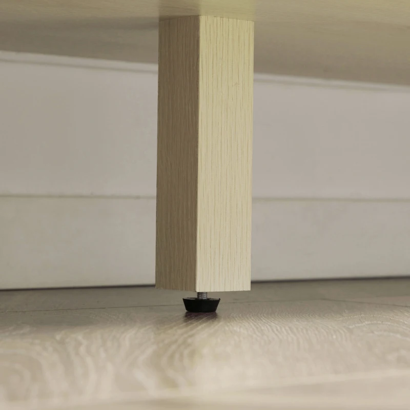 HOMCOM Boho Kitchen Cabinet, Buffet Cabinet with 3 Rattan Doors and Adjustable Shelves for Dining Room, Natural