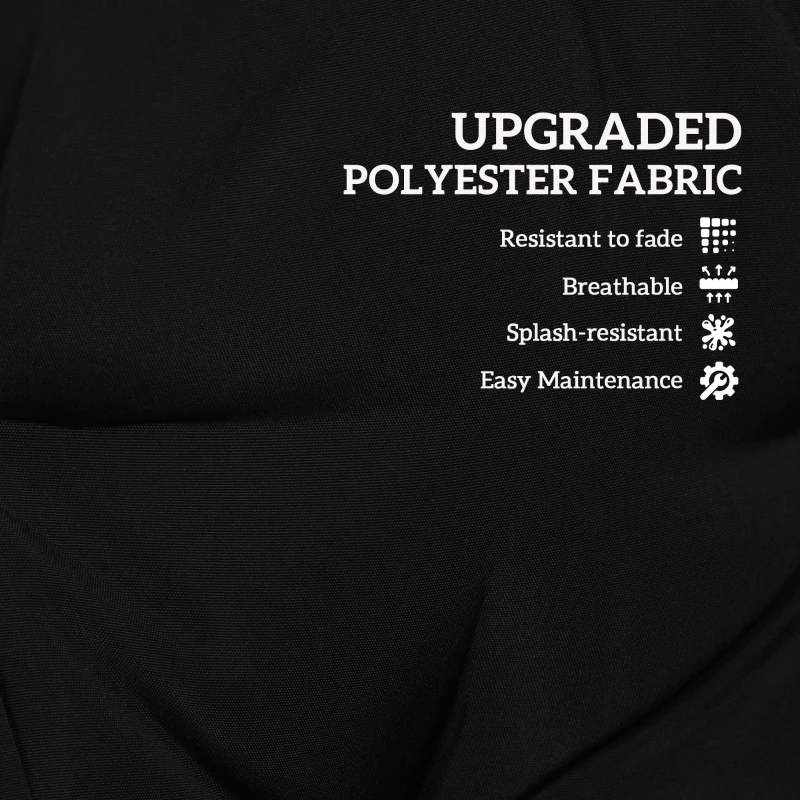 Outsunny 2-Piece Back Seat Cushion Replacement, Outdoor Patio Chair Cushions Set with Ties, Button Tufted, Black