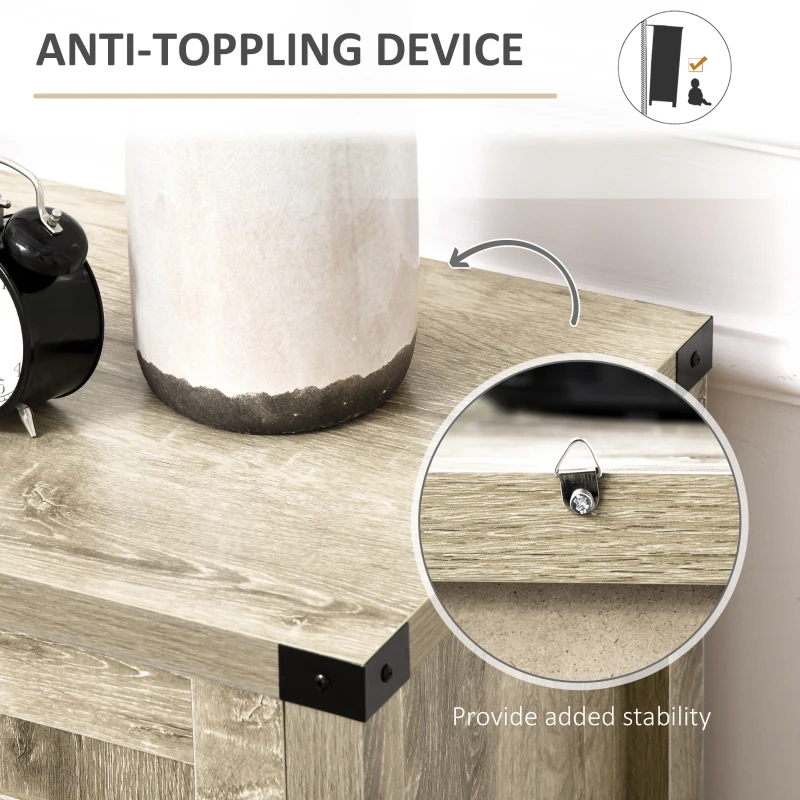 HOMCOM Modern Farmhouse Sideboard with Storage, Buffet Cabinet with 2 Barn Doors and Drawer for Dining Room, Oak