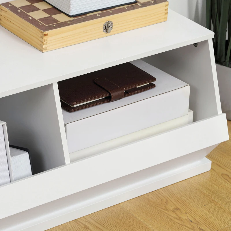 HOMCOM Small Bookcase, 3 Cube Storage Organizer, Multipurpose Display Cabinet with 3 Compartments, White