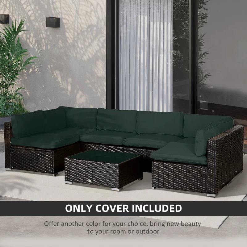 Outsunny Outdoor 14pc Patio Rattan Sofa Set Cushion Polyester Cover Replacement Set - No Cushion Included, Grey