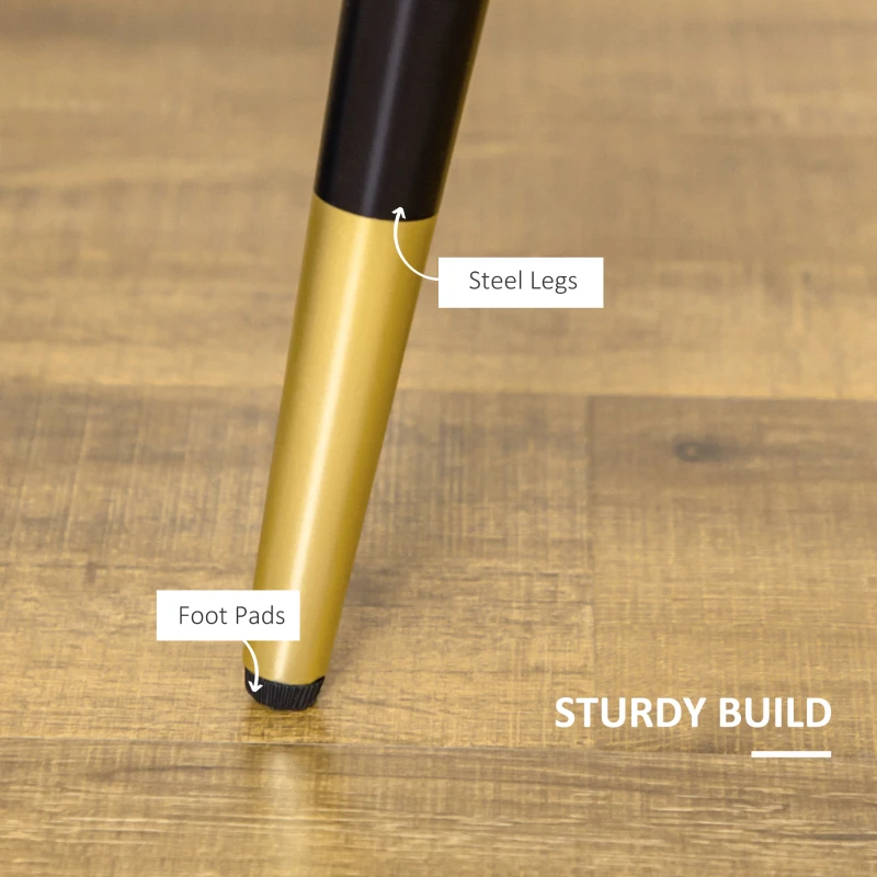 HOMCOM Dining Chairs Set of 2, Modern Kitchen Chair with PU Leather Upholstery and Steel Legs for Living Room, Bedroom, Black