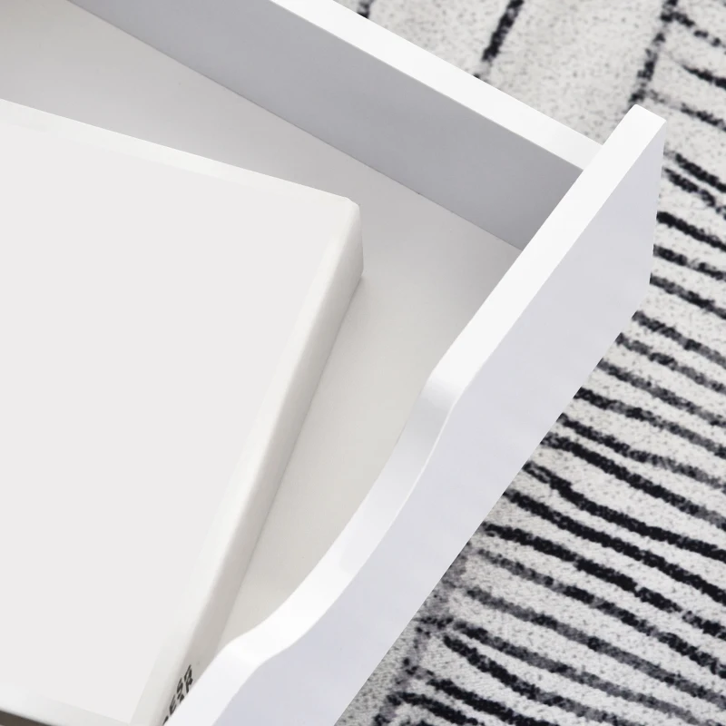 HOMCOM 5 Drawer Home Office Storage Cabinet, Mobile Printer Stand with Nordic Minimalist Modern Style & Wheels, White