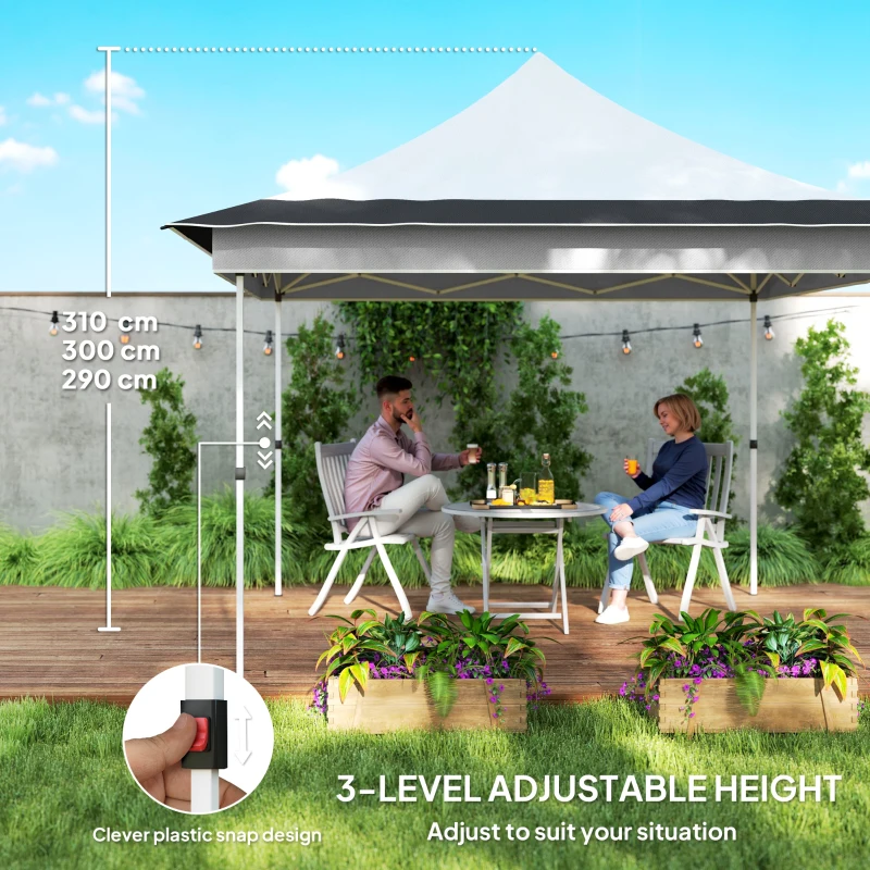 Outsunny 12 x 12 ft. Canopy Tent with Mesh Netting, UPF50+ Pop Up Tent with Carry Bag for Garden, Patio, Light Gray