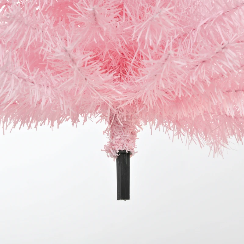HOMCOM 7FT Artificial Christmas Tree Holiday Xmas Holiday Pencil Tree Decoration with Automatic Open for Home Party, Pink