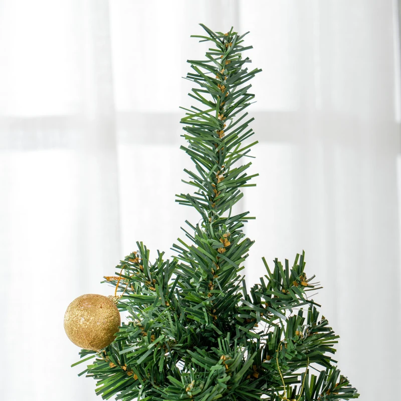 HOMCOM 6FT Pencil Christmas Tree, Artificial Christmas Tree with Automatic Open for Home Party, Green