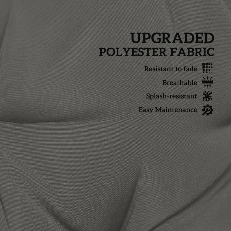 Outsunny 2-Piece Back Seat Cushion Replacement, Outdoor Patio Chair Cushions Set with Ties, Button Tufted, Dark Grey