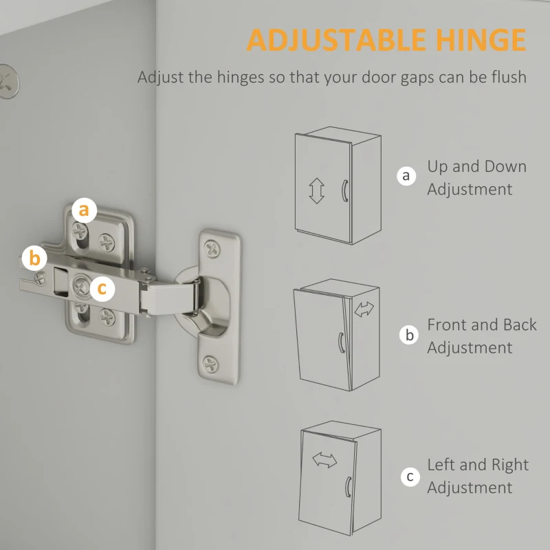 HOMCOM 71" Freestanding Kitchen Pantry Cabinet, Storage Cabinet with 4 Hinged Doors and Adjustable Shelves, White
