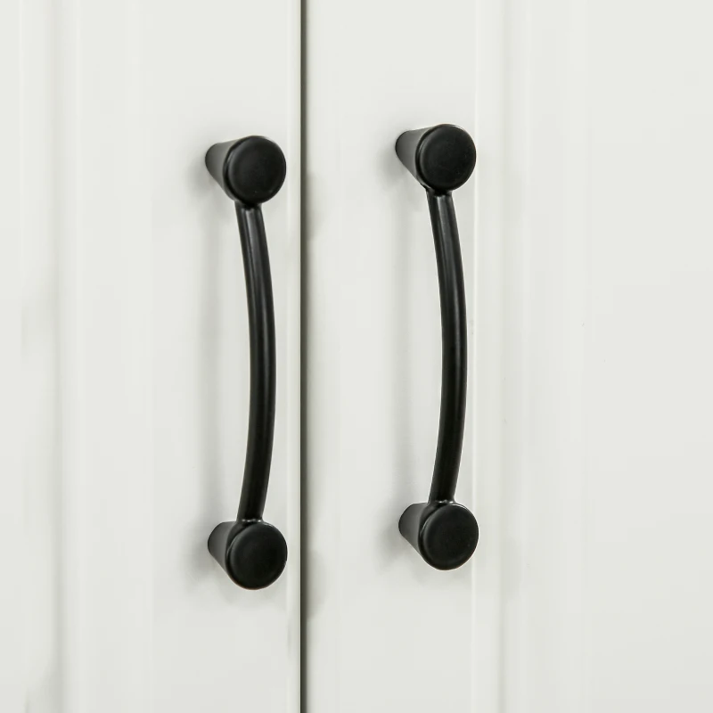 HOMCOM 71" Freestanding Kitchen Pantry Cabinet, Storage Cabinet with 4 Hinged Doors and Adjustable Shelves, White