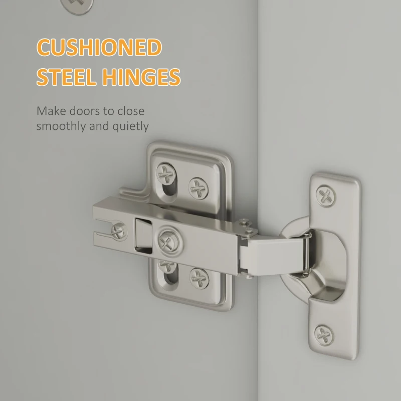 HOMCOM 71" Freestanding Kitchen Pantry Cabinet, Storage Cabinet with 4 Hinged Doors and Adjustable Shelves, White