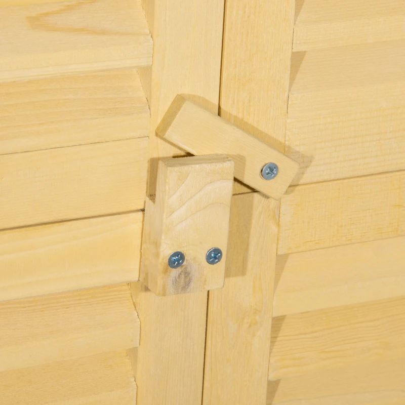 Outsunny 5' x 3' Wooden Outdoor Storage Cabinet, Garden Sheds & Outdoor Storage with Asphalt Roof & 2 Large Wood Doors with Lock, Natural