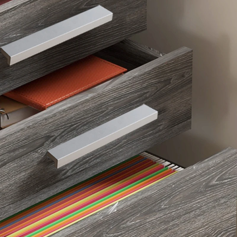 HOMCOM 3 Drawer Vertical File Cabinet, Mobile Filing Cabinet with Lock and Wheels for A4, Letter Size, Grey