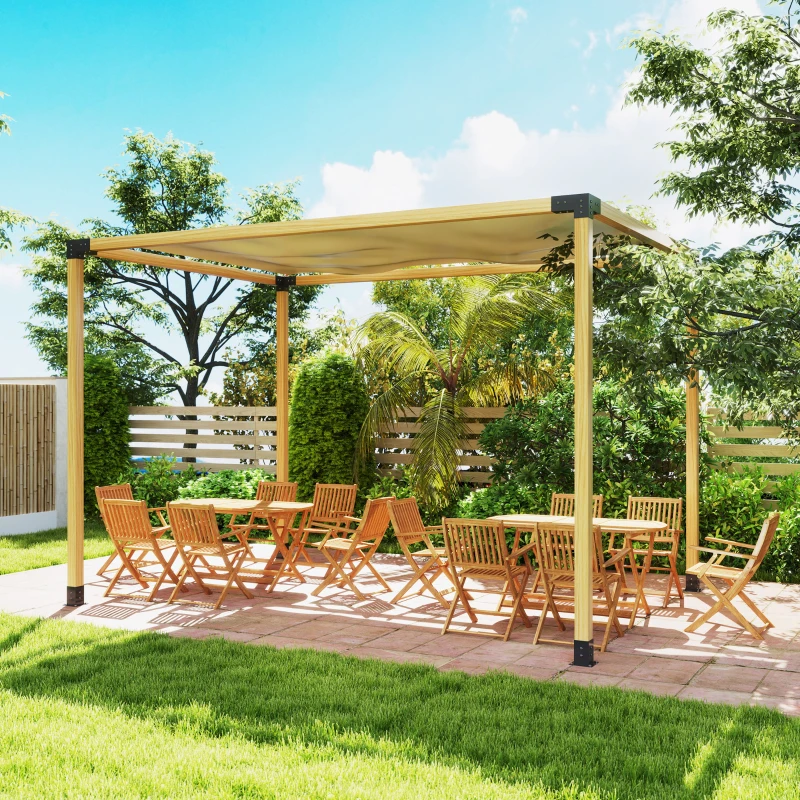 Outsunny 8PCS Pergola Kit, Pergola Brackets with 3-Way & 4-Way Corner Brackets for 4"x4" (Actual 3.6"x3.6") Lumber