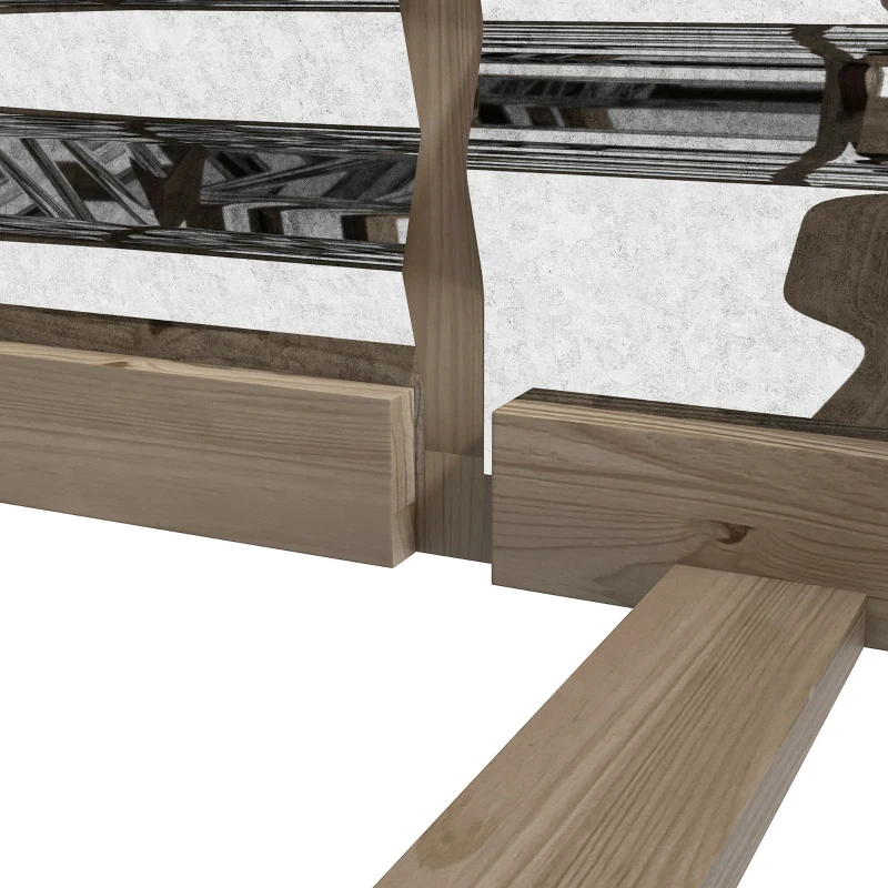 Outsunny Metal and Wood Combined Planter Box, Raised Garden Beds, for Growing Flowers, Herbs and Vegetables