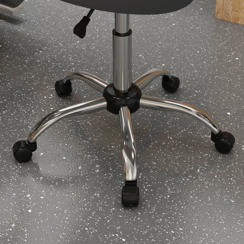 HOMCOM Saddle Stool, Height Adjustable Rolling Salon Chair with PU Leather for Massage, Spa, Clinic, Beauty and Tattoo, Grey