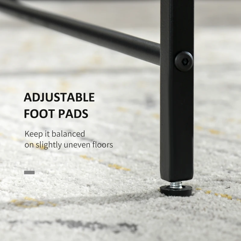 HOMCOM Modern Round Coffee Table with Tempered Glass Tabletop, Accent Side Table, Center Table for Living Room, Black