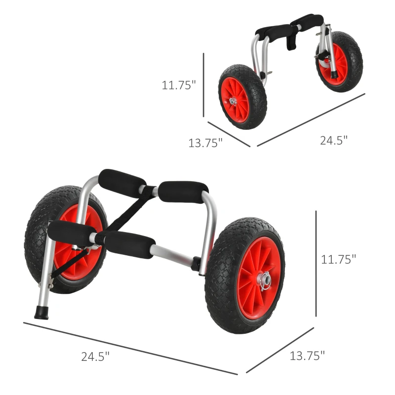 Soozier Kayak Cart Canoe Dolly for Carrying Paddleboard, Kayak Trolley Cart with Aluminum Frame & Folding Design