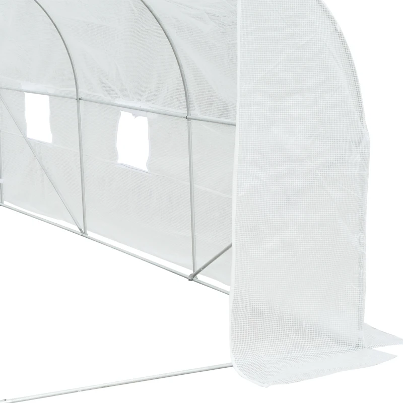 Outsunny 11.5'x9.8'x6.6' Portable Walk-In Tunnel Greenhouse Garden Warm House - White