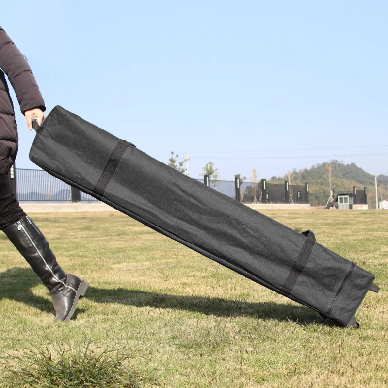 Outsunny 10' x 10' Pop Up Canopy Tent with Sand Bags, UPF 50+ Instant Sun Shelter, Tents for Parties, Height Adjustable, with Wheeled Carry Bag, for Outdoor, Garden, Patio, Navy Blue