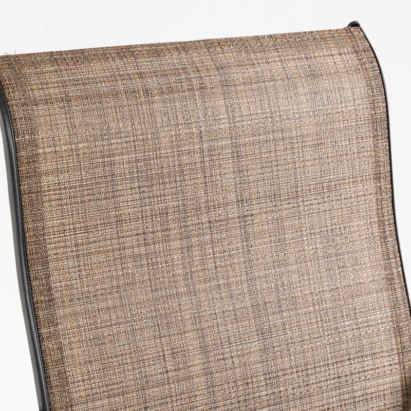 Outsunny 5 Pieces Patio Furniture Set, Outdoor Garden Conversation Set with Tempered Glass Table, 4 Swivel Chairs and Umbrella Hole, Brown