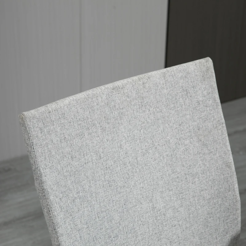 Vinsetto Linen Mid Back Office Chair With Tilt Function, Swivel Computer Chair, Light Grey