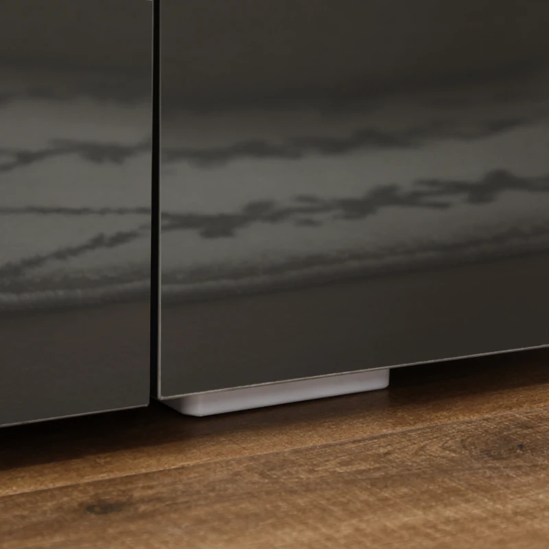 HOMCOM TV Stand for TVs up to 60", TV Unit with LED Lights, Storage Shelves and Cupboards, 53.9" x 13.8" x 16.5", Grey