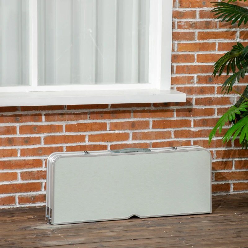 Outsunny Picnic Table Junior Folding Camping Table Set Portable Camping Garden BBQ Party, Silver