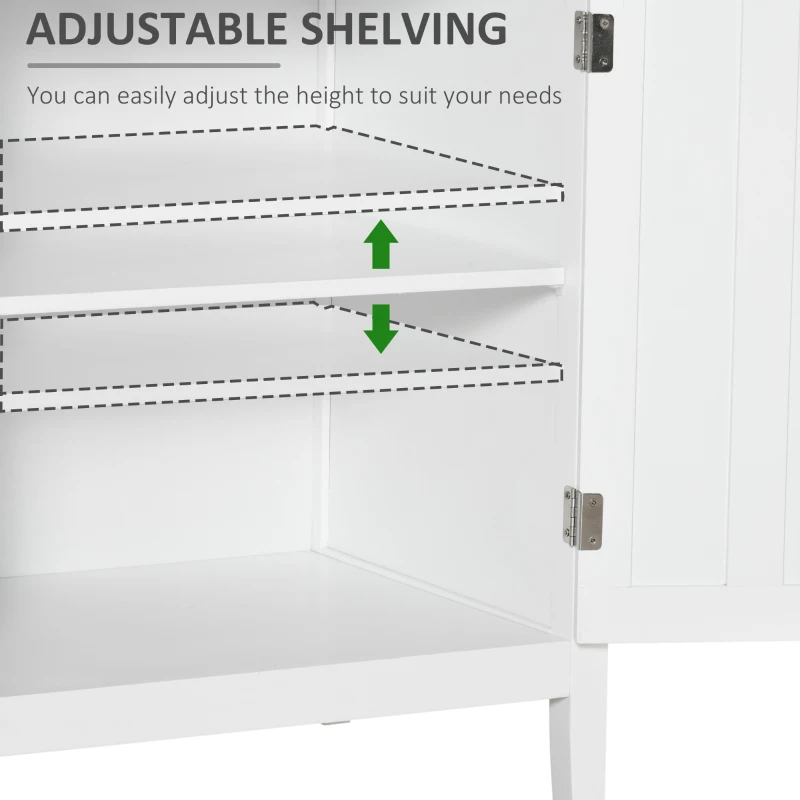HOMCOM Sideboard Buffet Server Storage Cabinet Console Table with 2 Doors and Adjustable Shelves for Kitchen & Dining Room, White