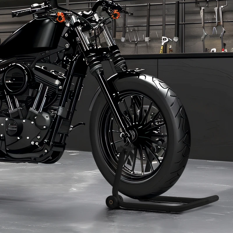 HOMCOM Convertible Motorcycle Stand, Front & Rear Motorcycle Lift with 3 Types of Adaptors, Universal Paddock Lift Stand, Black