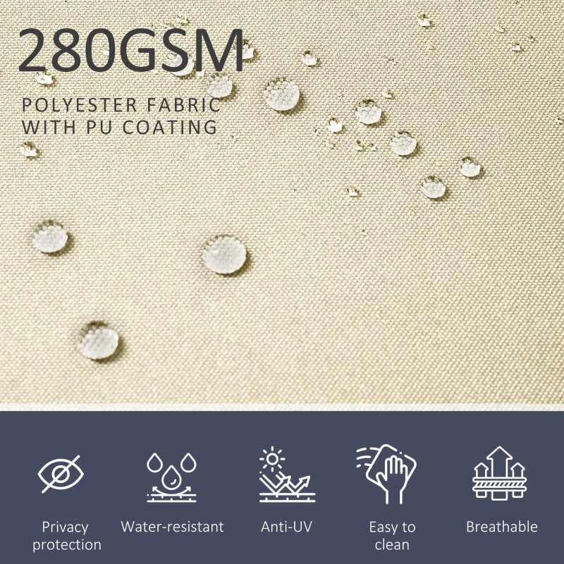 Outsunny 236" x 71" Outdoor Privacy Wall, Double Retractable Side Awning, Patio Screen for Garden, Balcony, Cream White