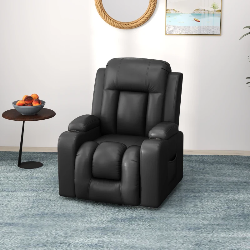 HOMCOM Electric Lift Chair for Elderly, Power Recliner with Footrest, Remote Control, Cup Holders for Living Room, Grey