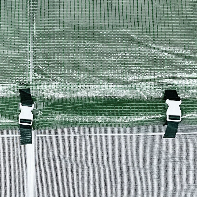 Outsunny 13x10x6.6ft Heavy Duty Outdoor Walk-in Tunnel Greenhouse Portable Garden Planting Warm House with PE Cover Green